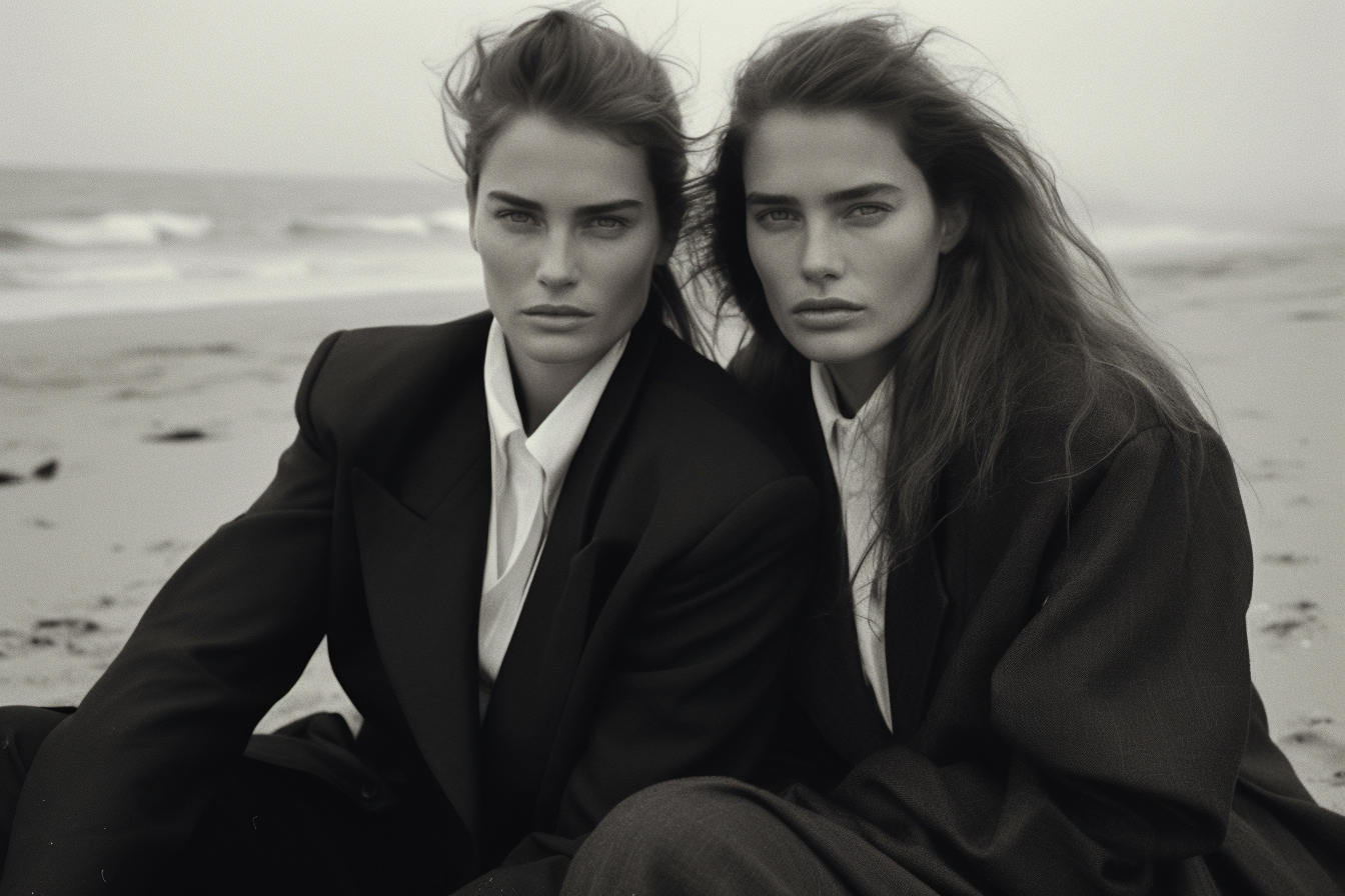 Пляжная фотосессия двух женщин