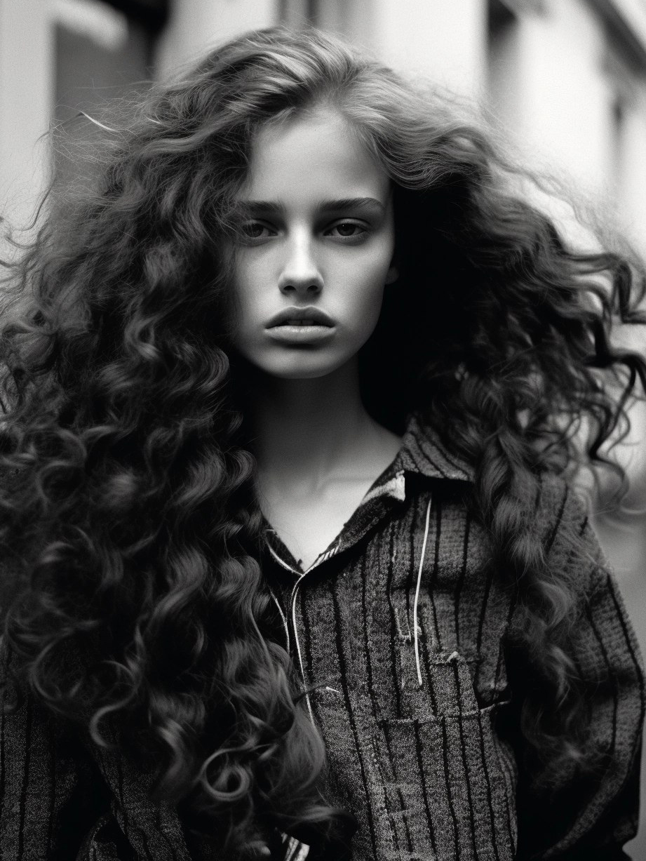 Молодая девушка в стиле Raf Simons