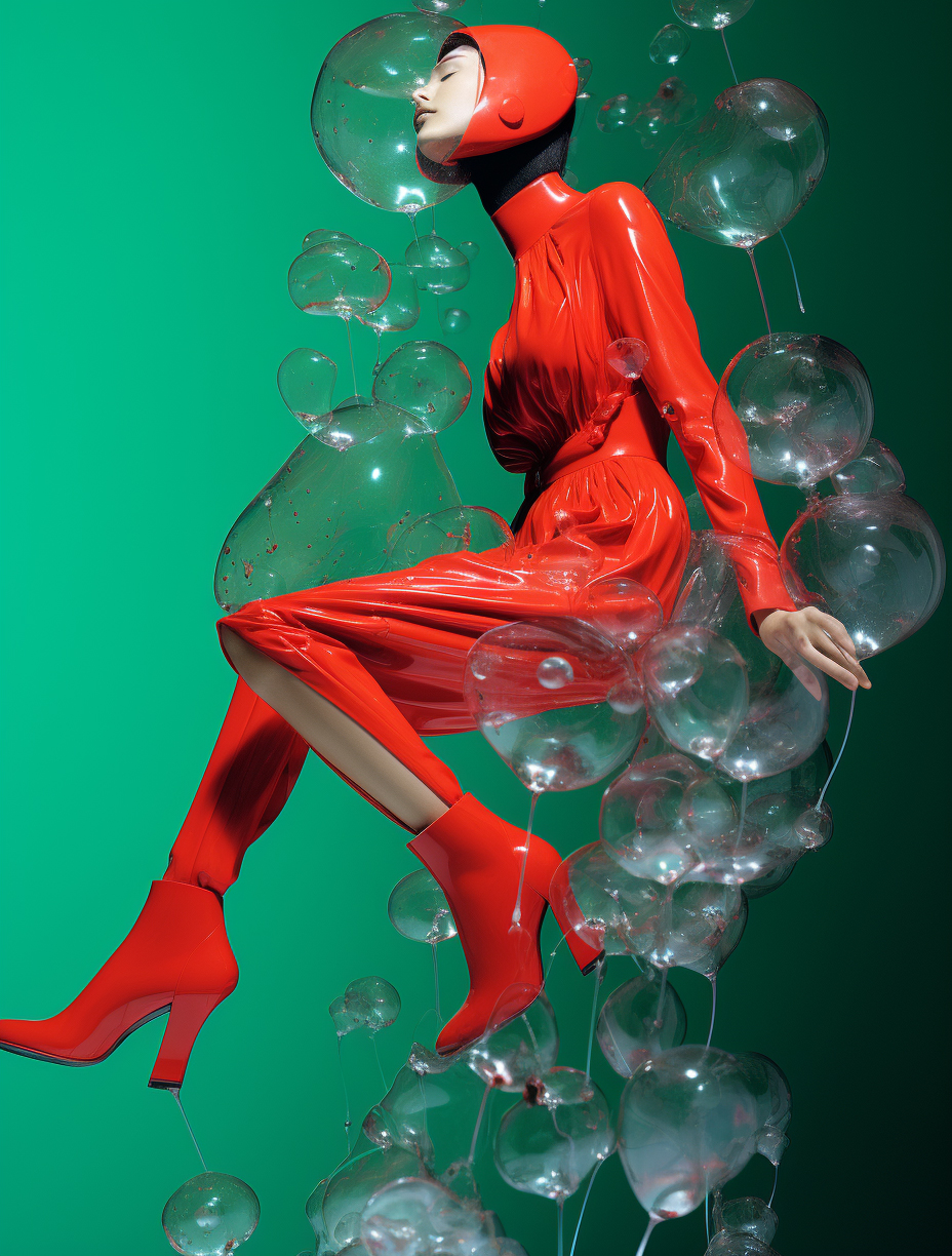 Красный костюм, Vogue, арт-стиль