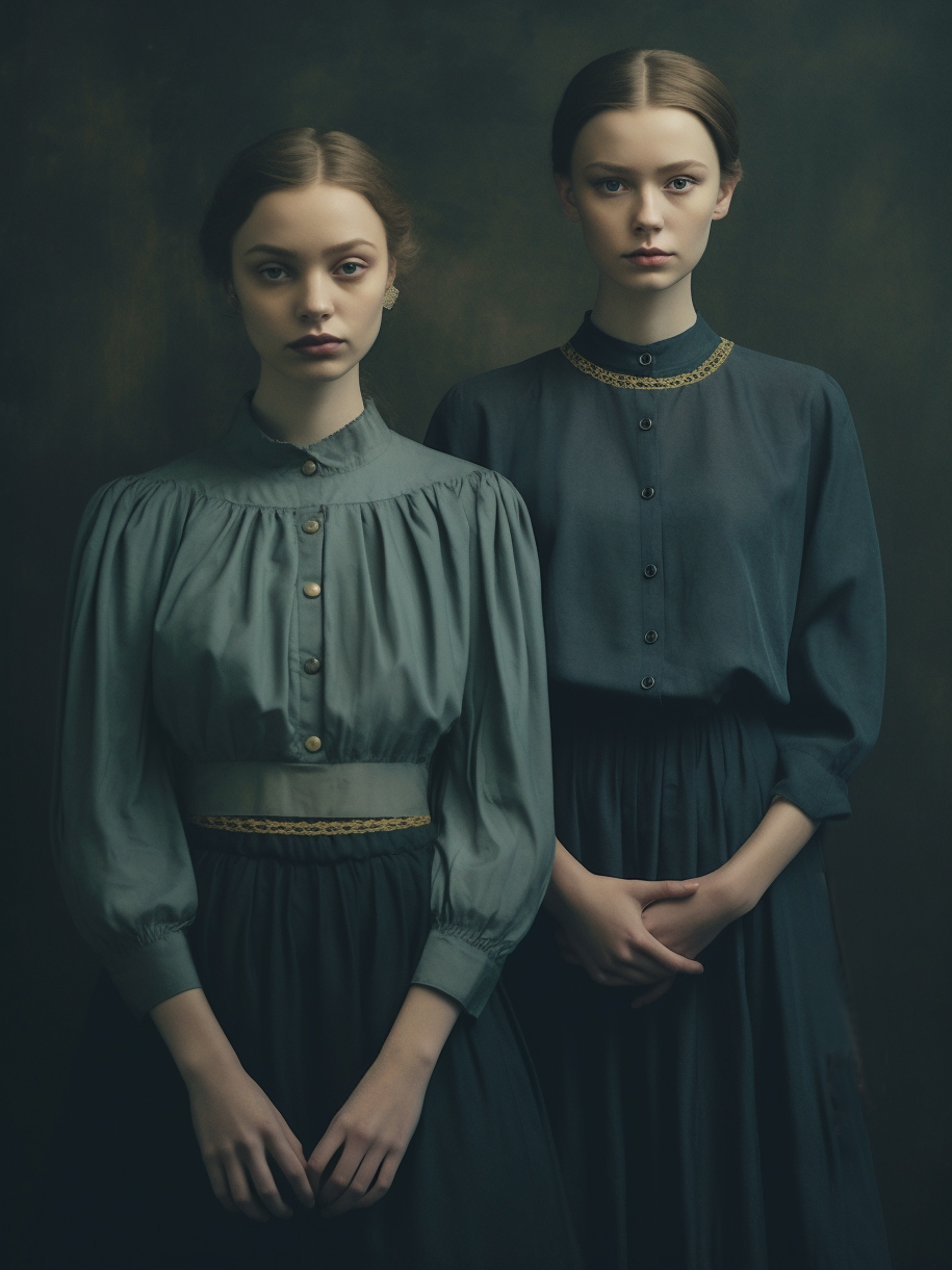 Две девушки в стиле Роверси