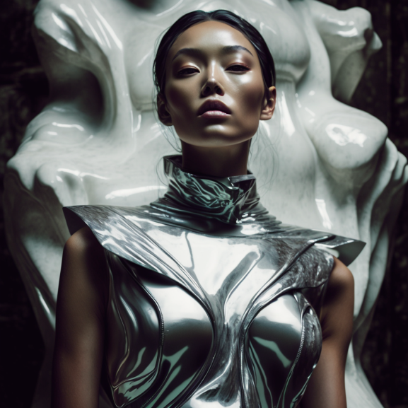 Модная статуя в латексе