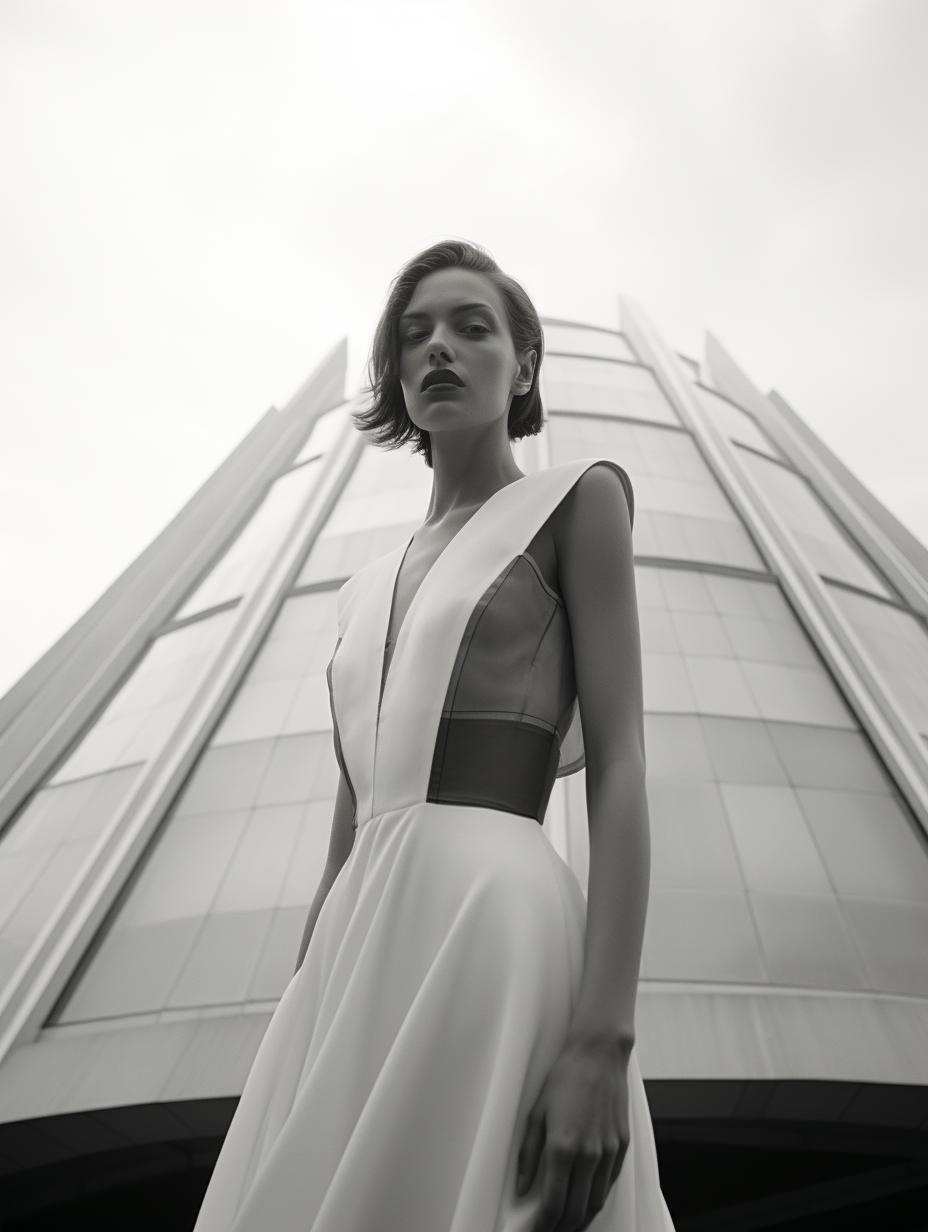 Ретро-футуристическая героиня у музея