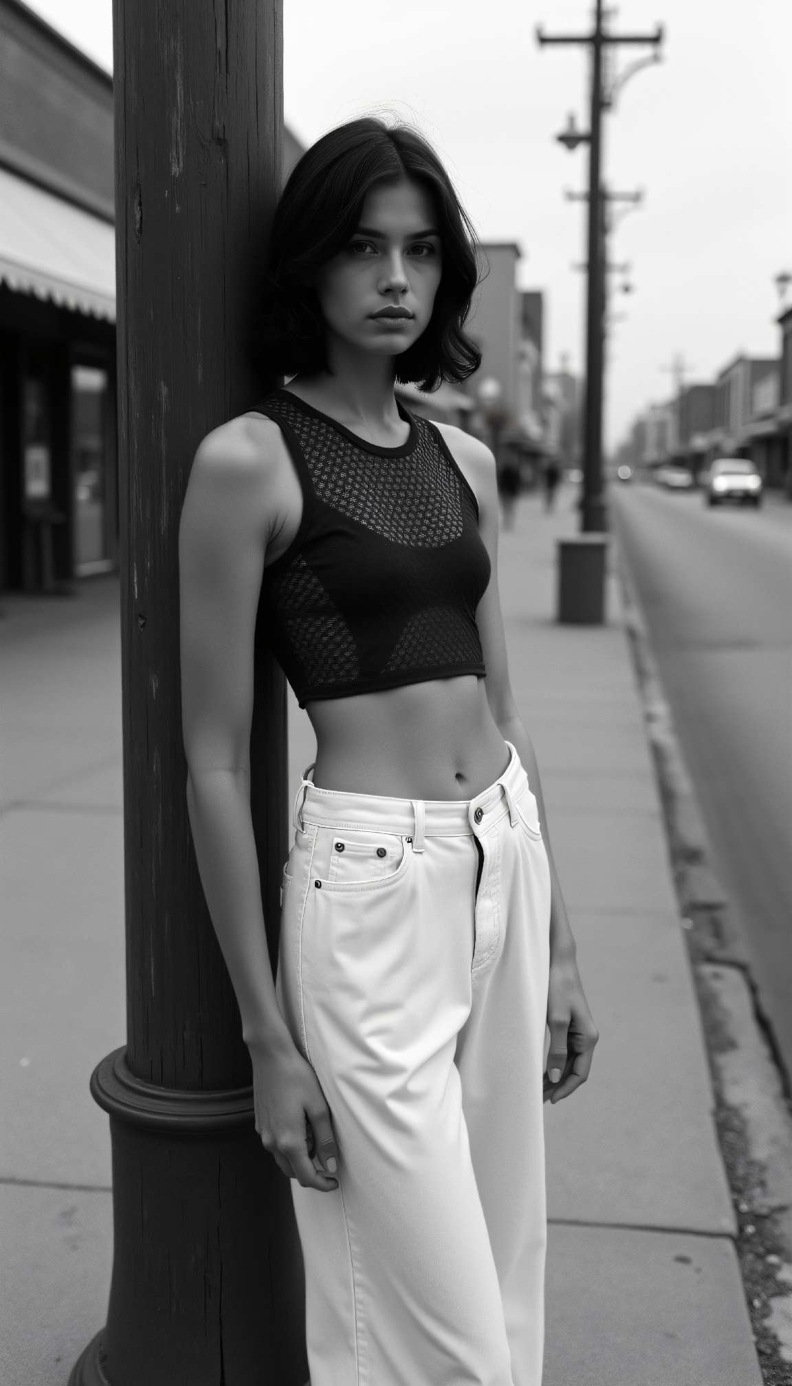 Дистопичная мода: девушка у столба