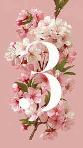 Монограмма из цветущей вишни
