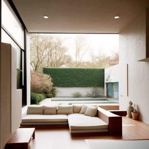 Уютная гостиная в стиле Баухаус