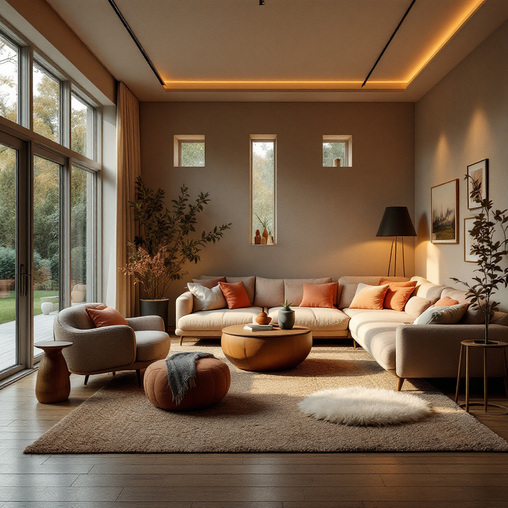 Уютная гостиная в стиле Баухаус