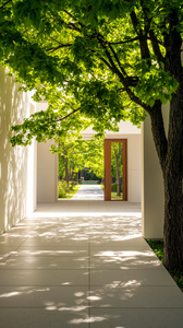 Весенний коридор и светящееся дерево