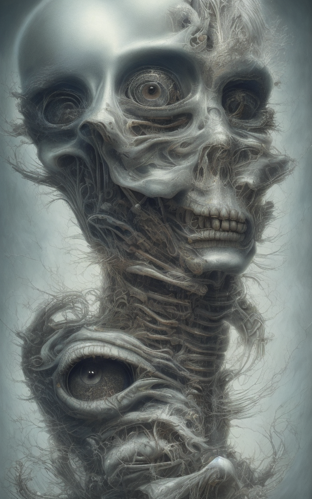 Жуткий портрет в стиле Бёртона и Гигера