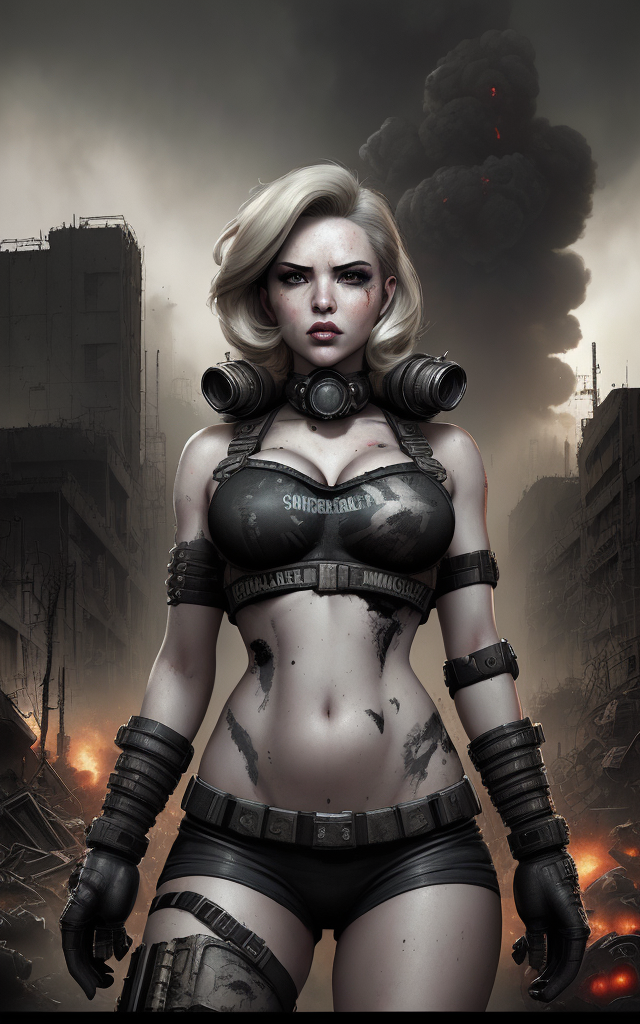 Апокалиптическая красотка в стиле арта