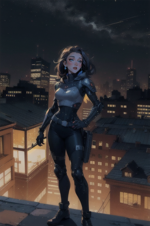 Киберпанк королева на крыше