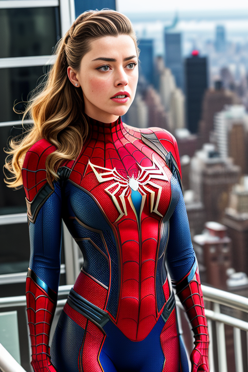 Эмбер Херд в образе Человека-паука