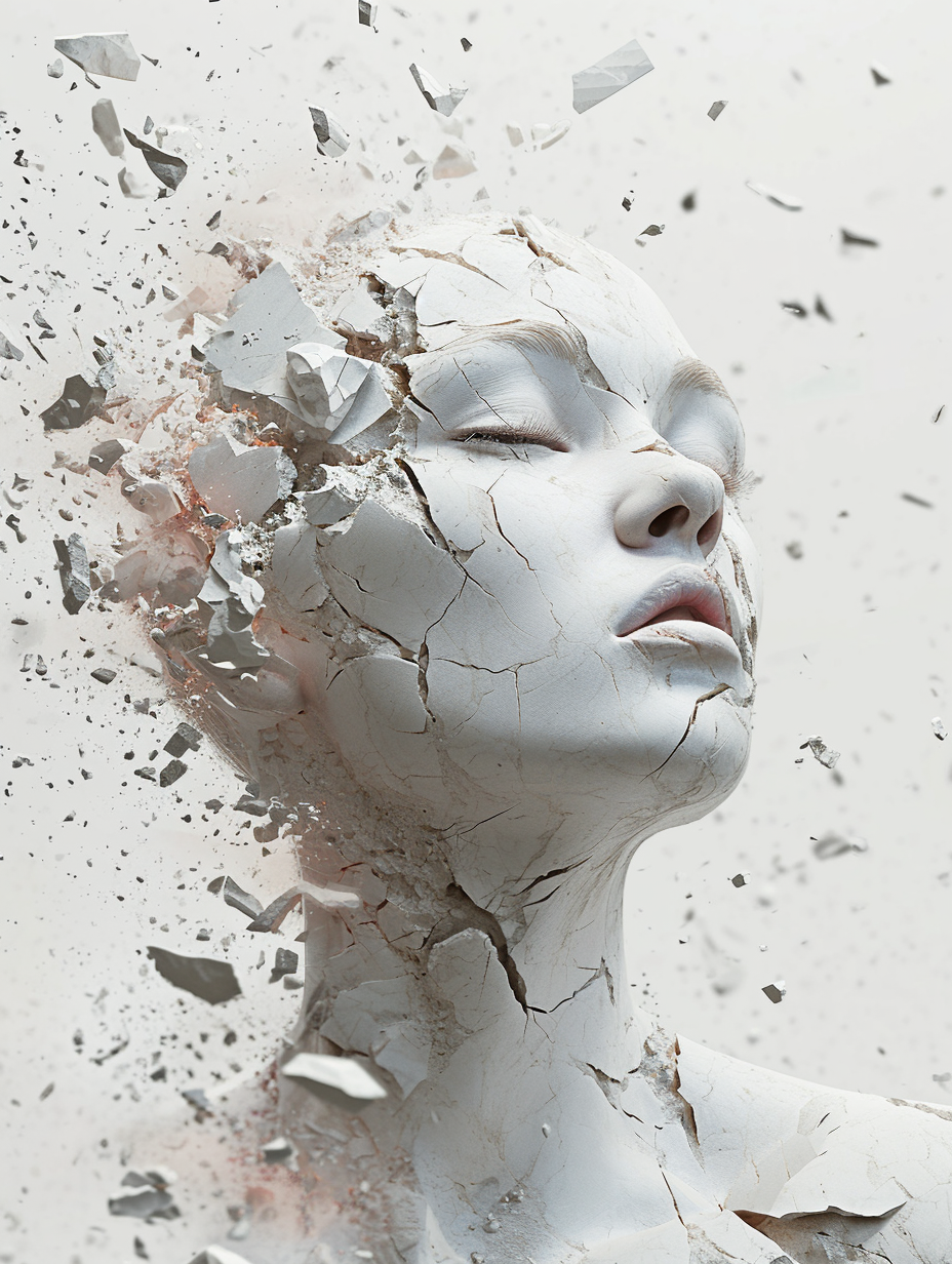 Разрушающаяся мраморная женщина