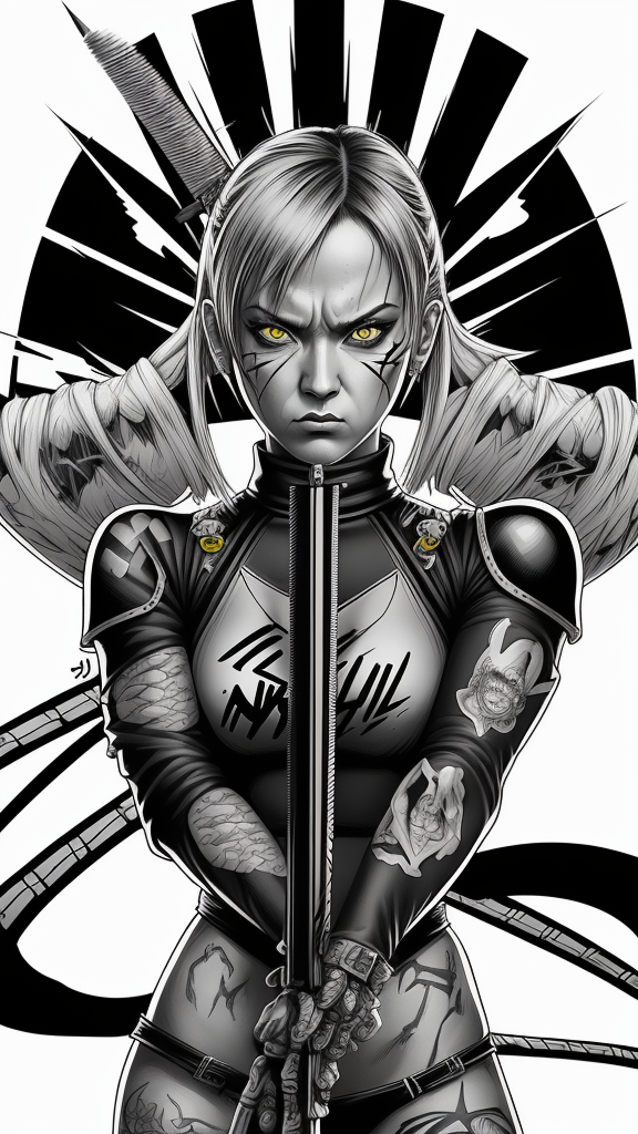 Воин Убить Билла в стиле поп-арт