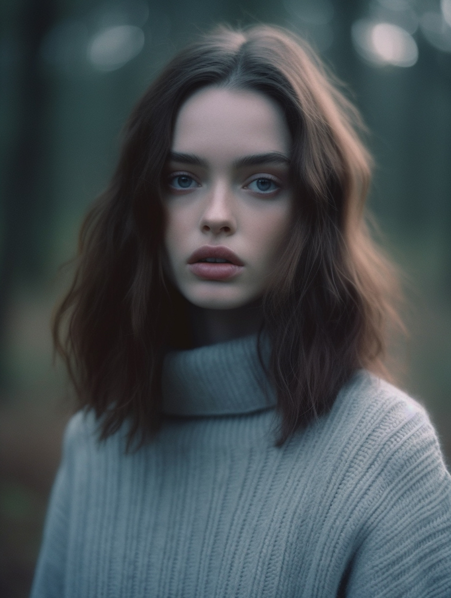 Готический портрет девушки в лесу