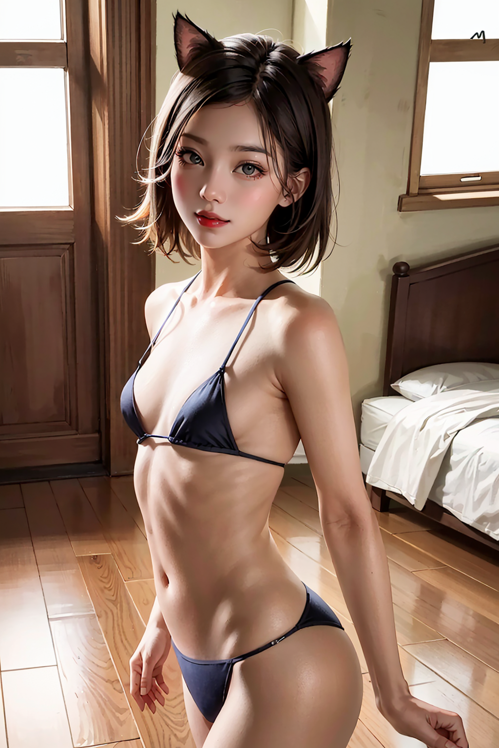 Корейская девушка в спальне