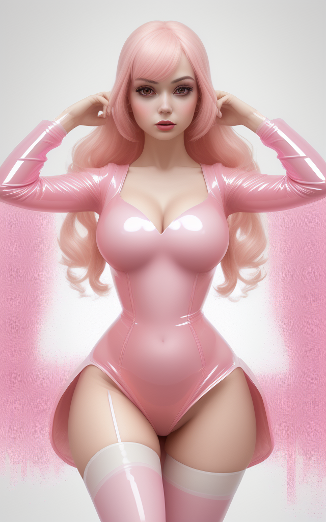 Розовый латекс, глитч, крупный план