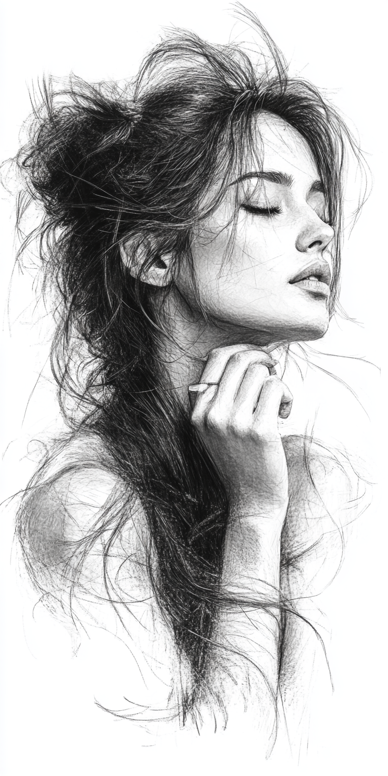 Элегантный женский портрет в стиле ар-нуво