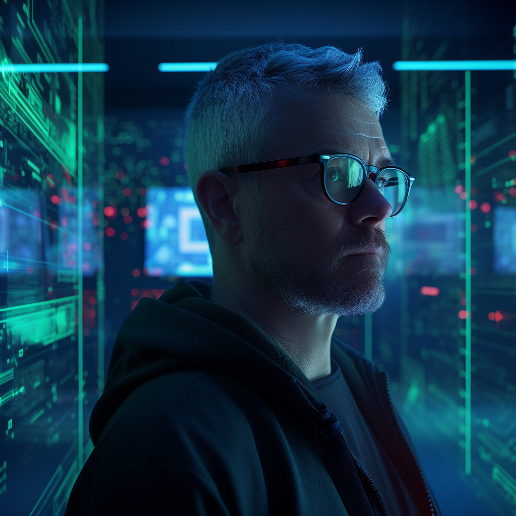 Футуристичный портрет разработчика