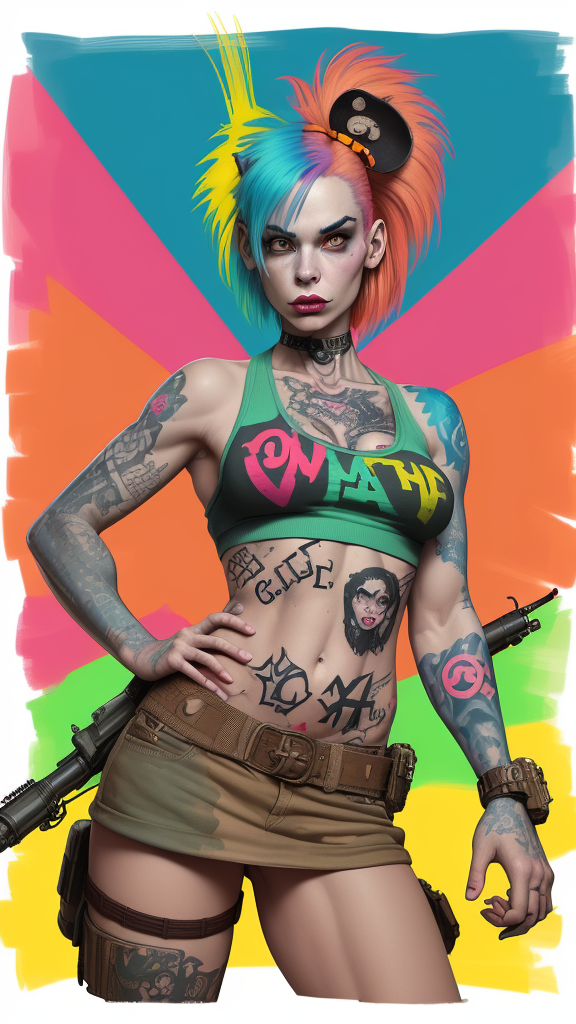 Девушка-танк: яркий цифровой арт