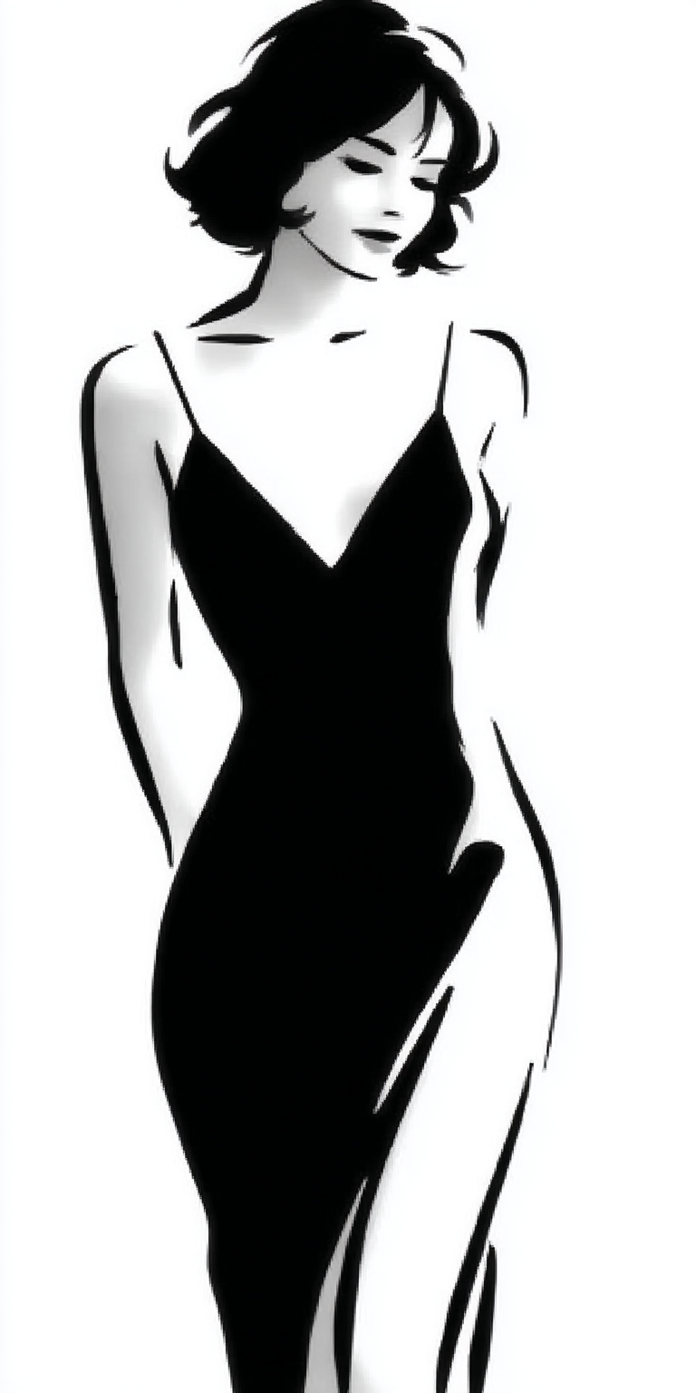 Минималистичный эскиз женщины в стиле арт