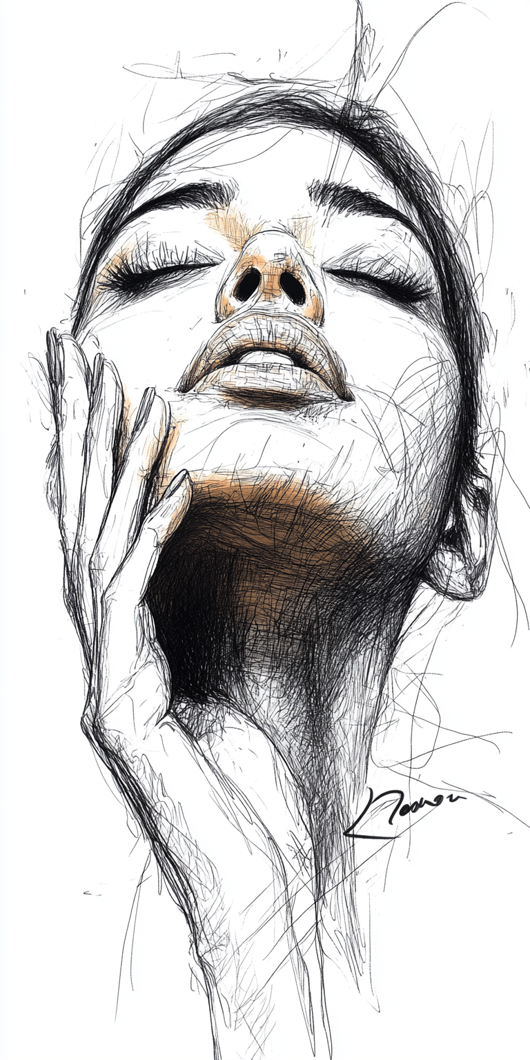 Минималистичный эскиз женского лица