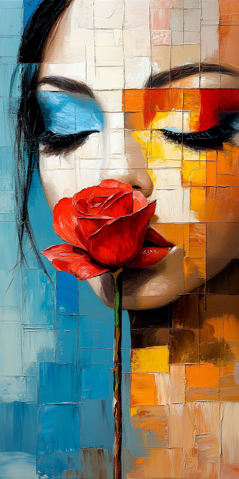 Женский портрет в технике мастихина