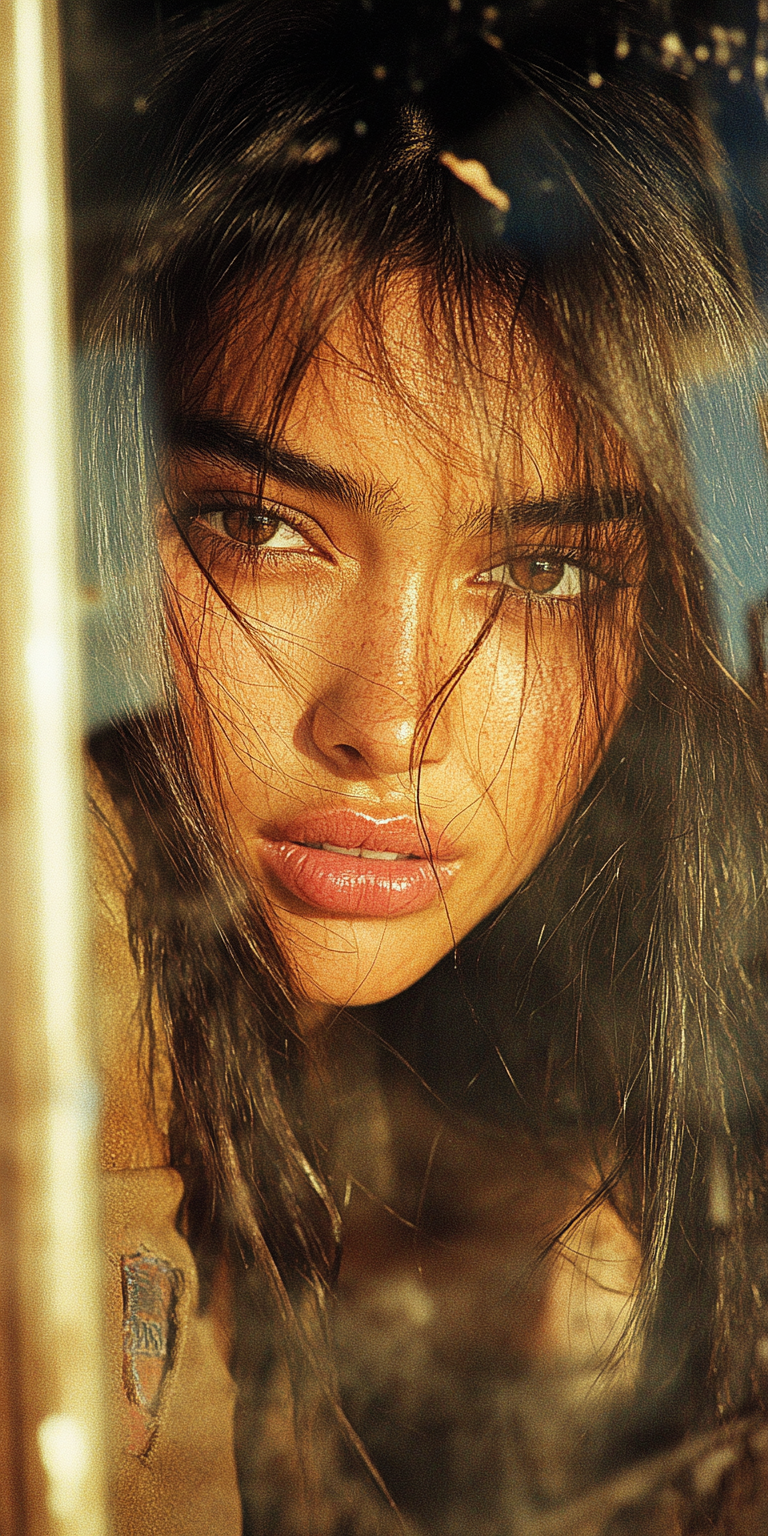 Ретро портрет модели крупным планом