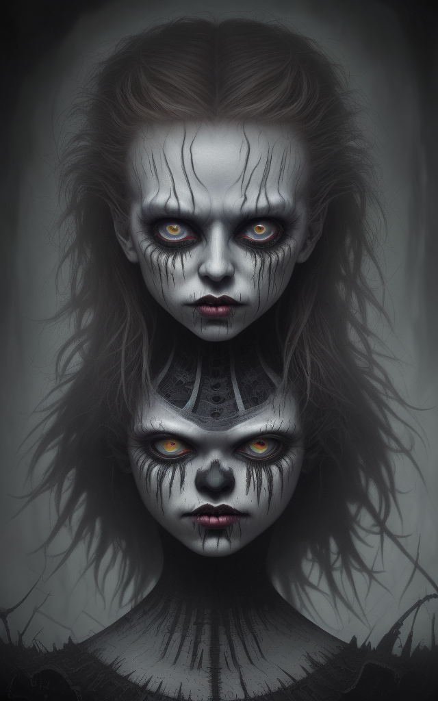 Жуткий портрет в стиле Бёртона