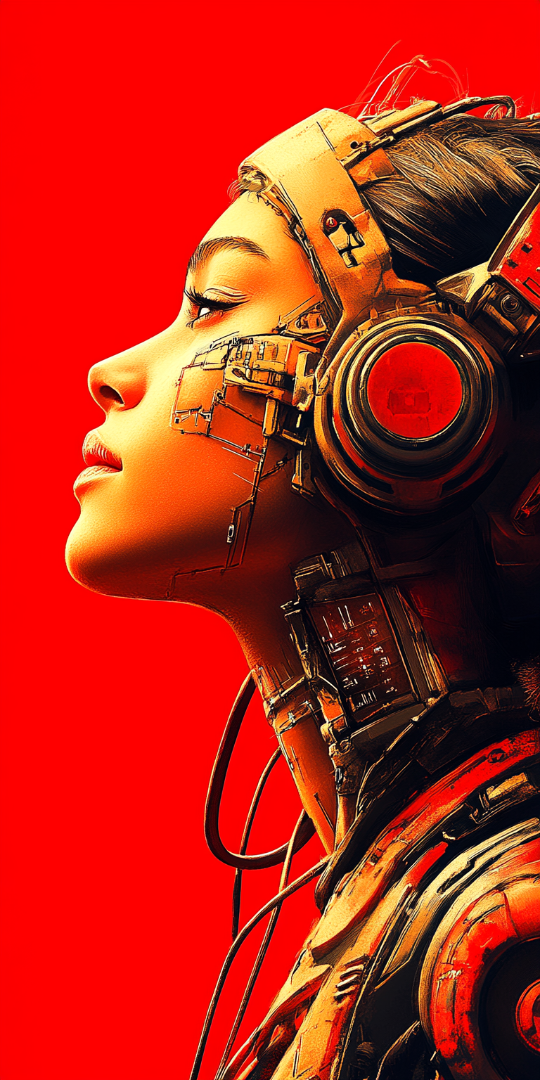 Киберпанк девушка в стиле Ghibli