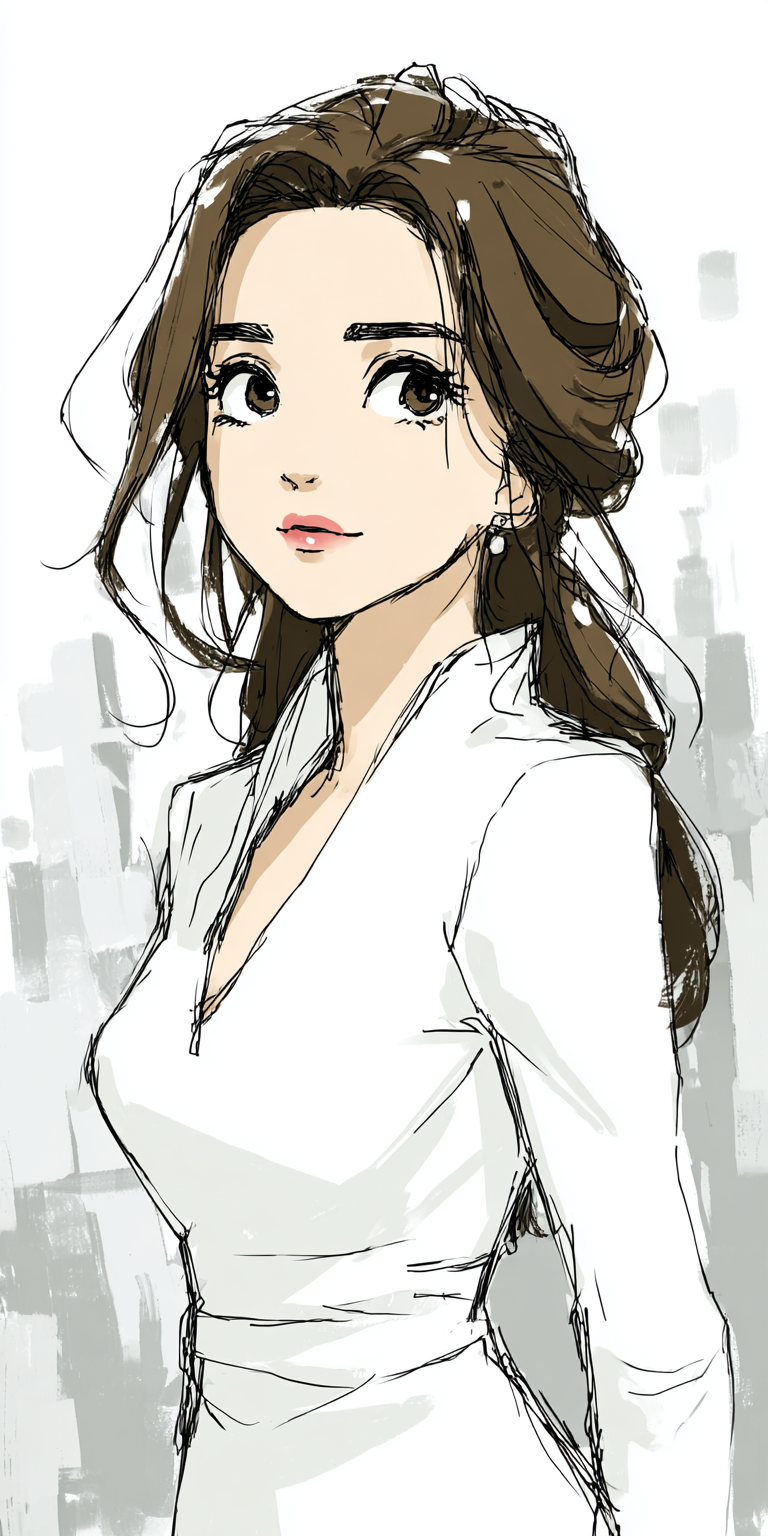 Женщина в платье, стилизация