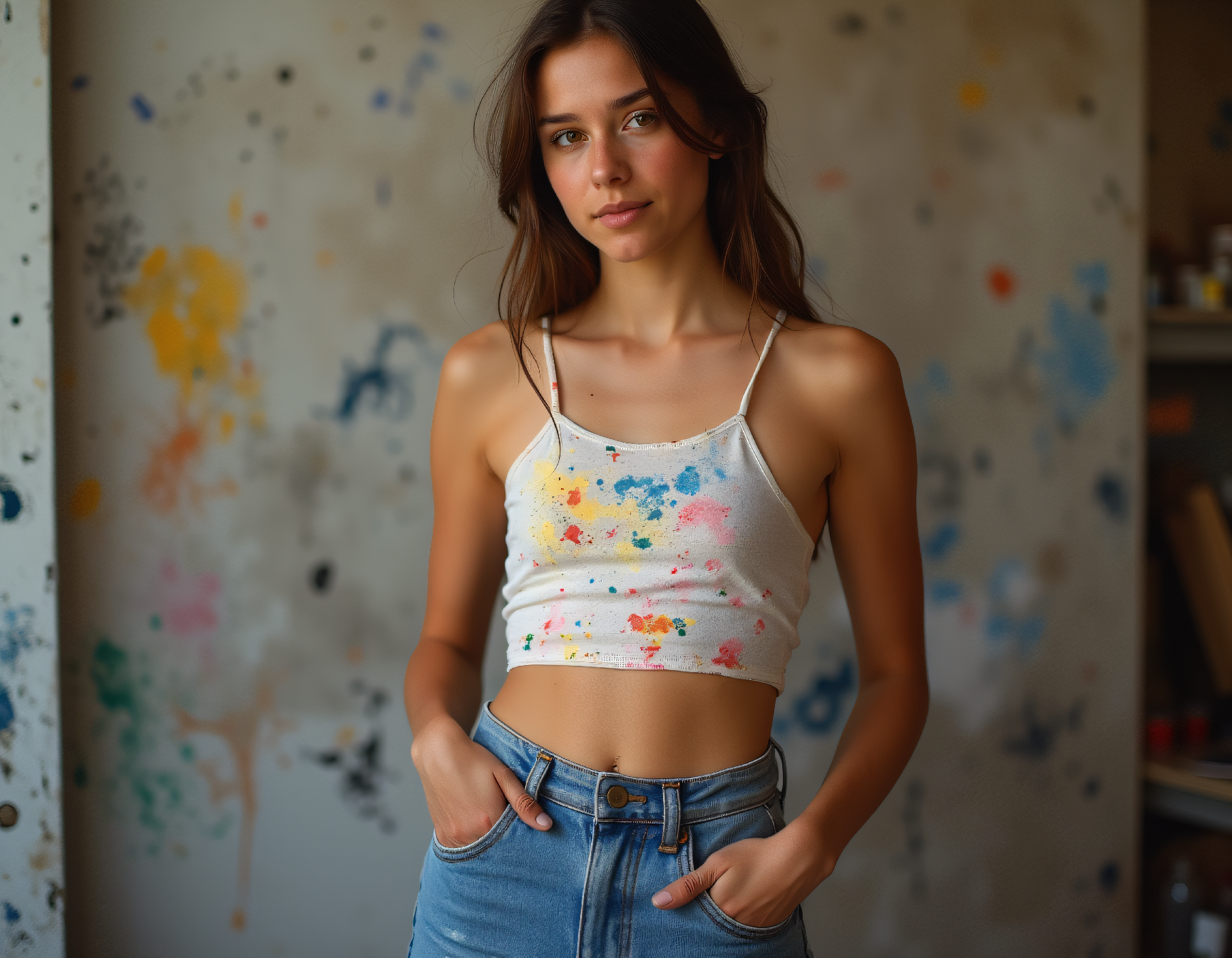 Художница в творческой мастерской