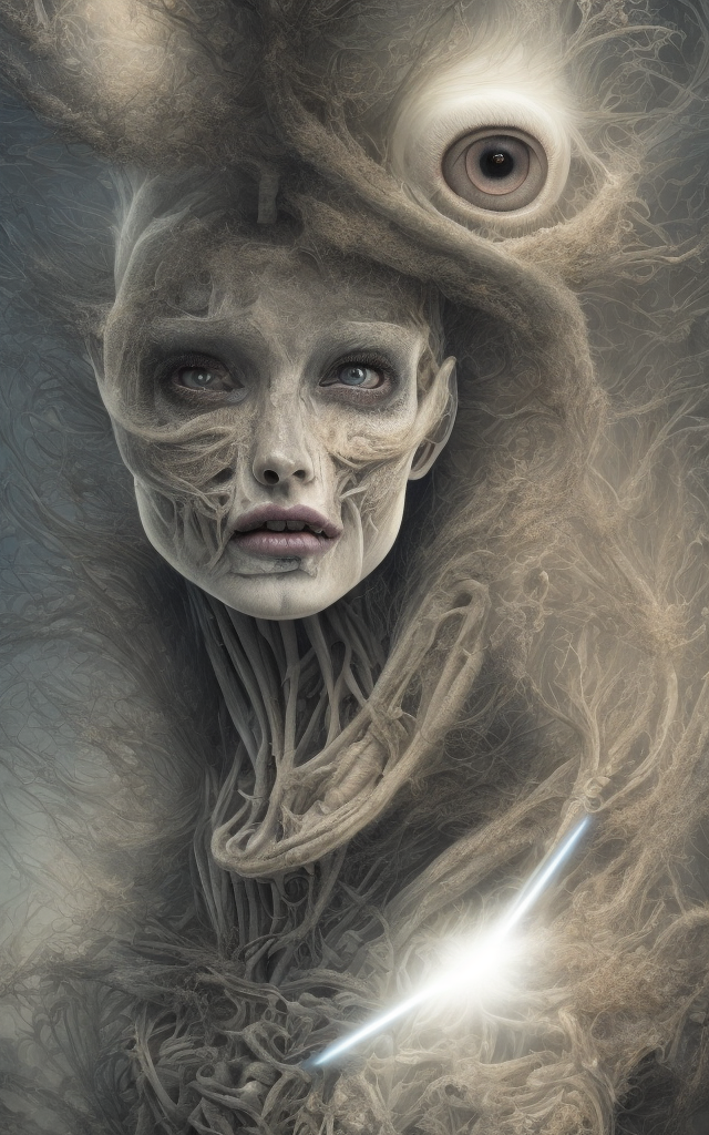 Жуткий портрет в стиле Burton и Giger