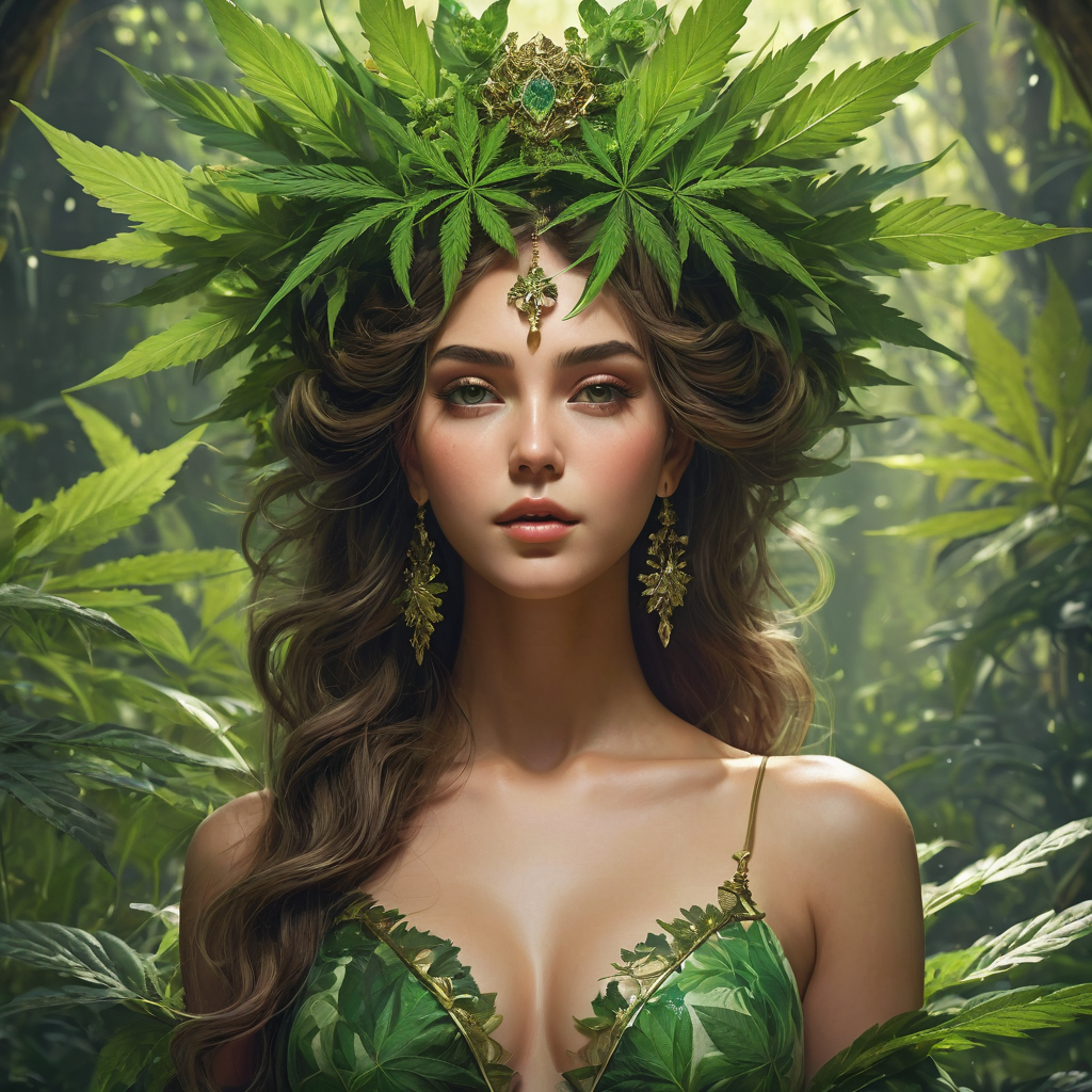 Богиня каннабиса, портрет дриады