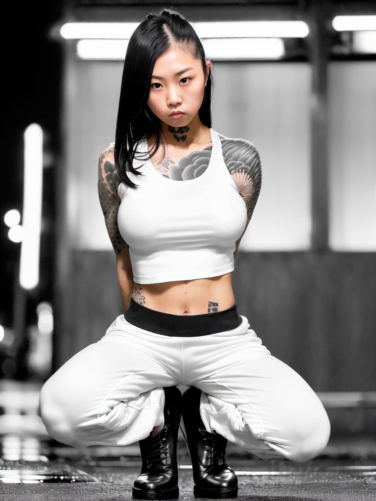 Японская девушка с татуировками