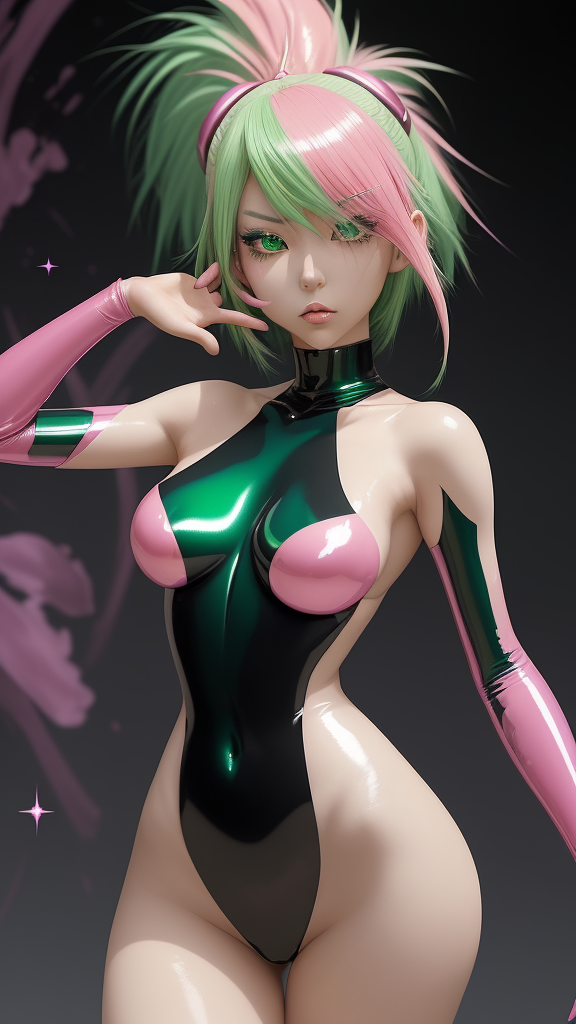 Аниме девушка в латексе 3D