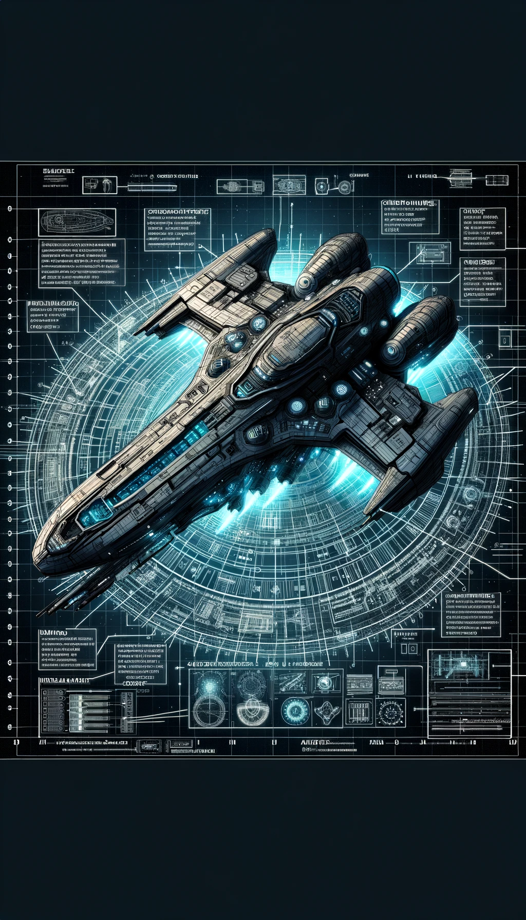 Футуристический космический линкор чертеж