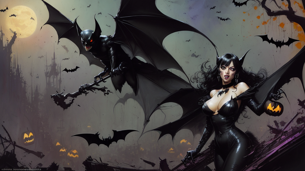 Хэллоуин: Черная летучая мышь и красотка