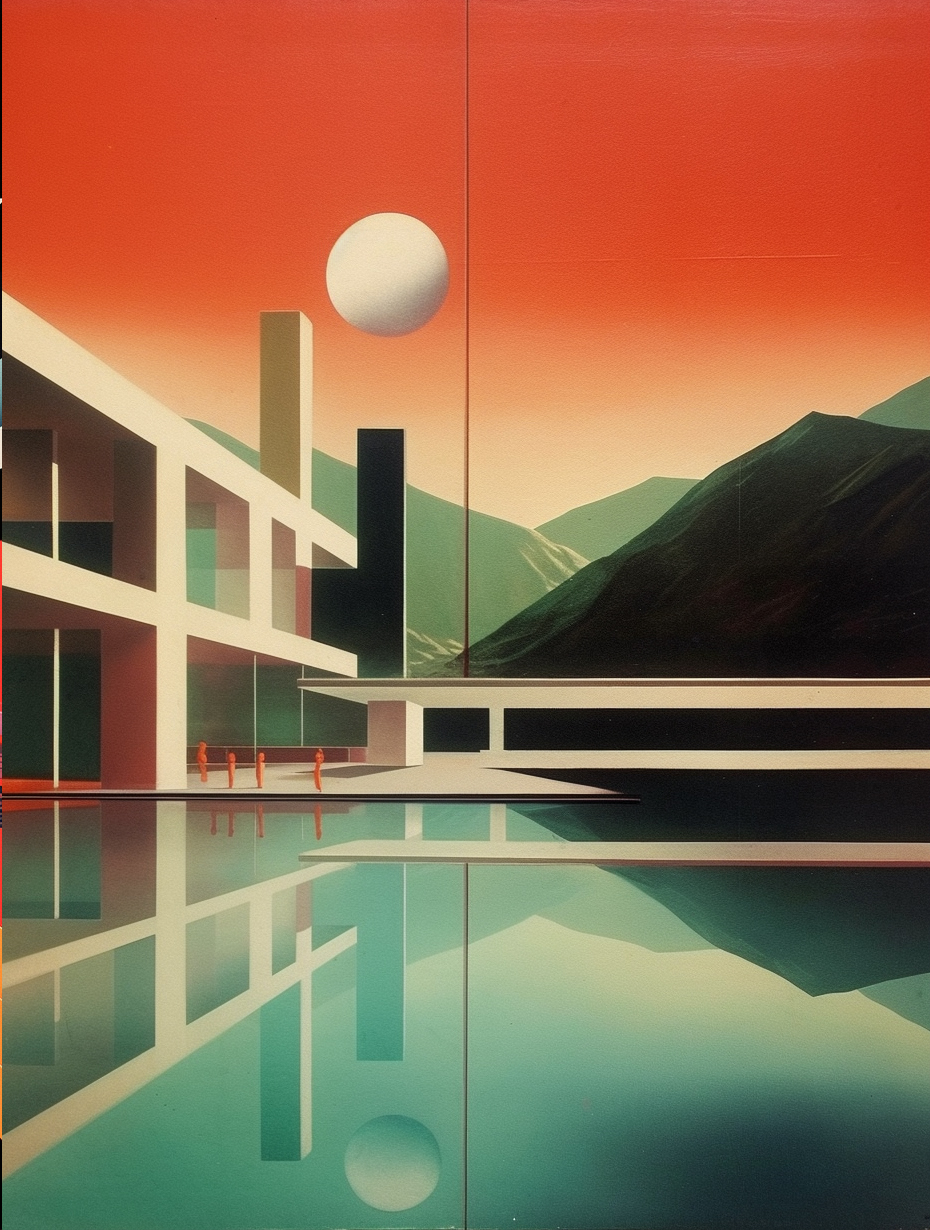 Футуристический бассейн в стиле Баухаус