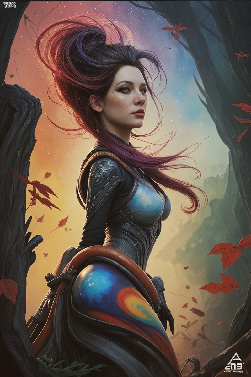 Эфирное создание в осеннем лесу