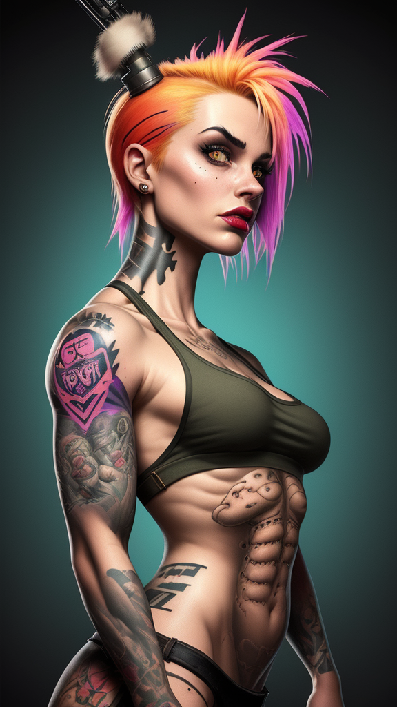 Девушка-танк в винтажном стиле