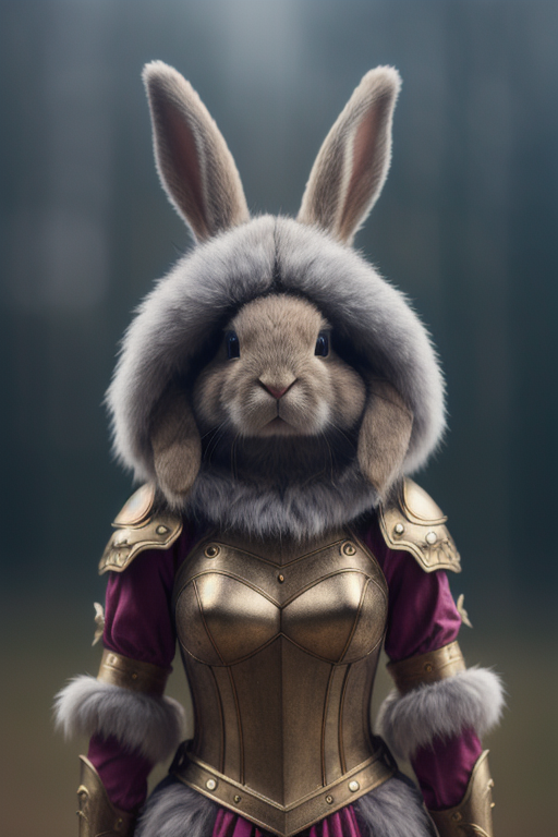 Кролик-рыцарь в доспехах