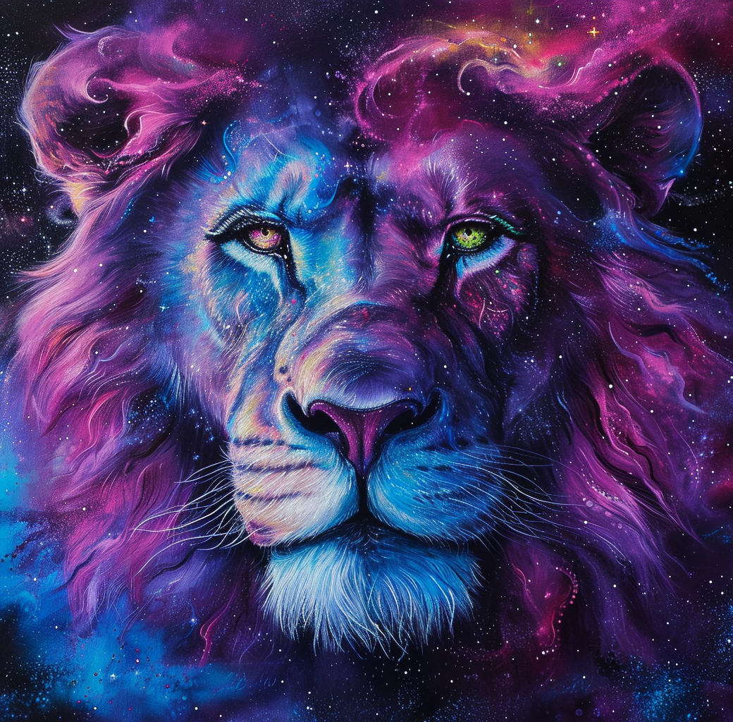 Космические львы, психоделическая живопись