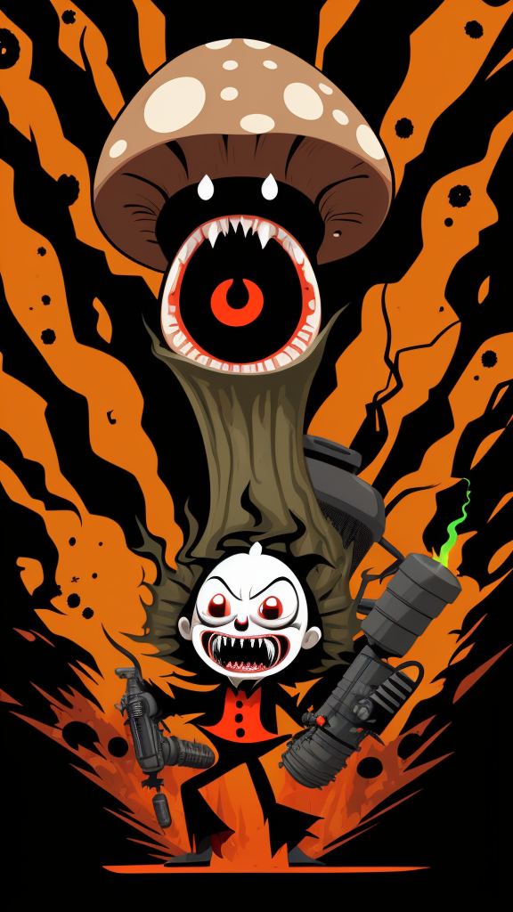 Безумный гриб с огнеметом