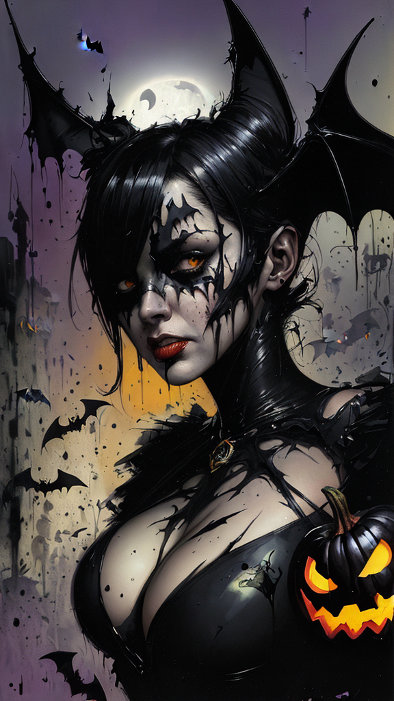 Хэллоуинская летучая мышь, арт