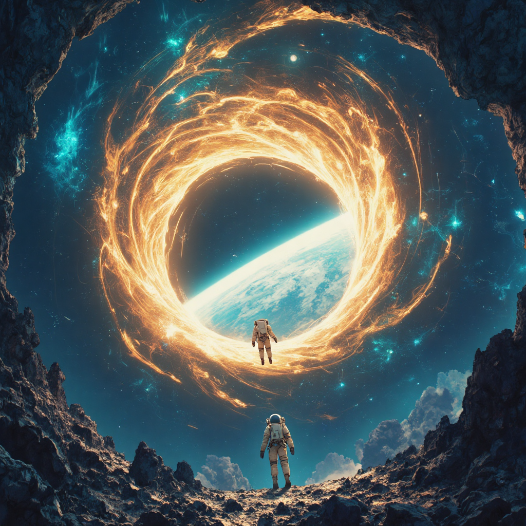 Космические врата и астронавт