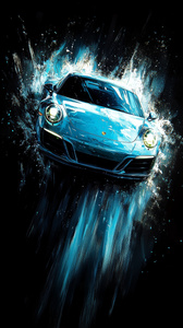 Porsche 911 в неоновых мазках