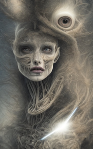 Жуткий портрет в стиле Burton и Giger