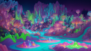 Слизевый фантастический пейзаж