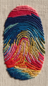 Текстурный арт из разноцветных нитей