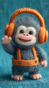 Милая горилла в наушниках